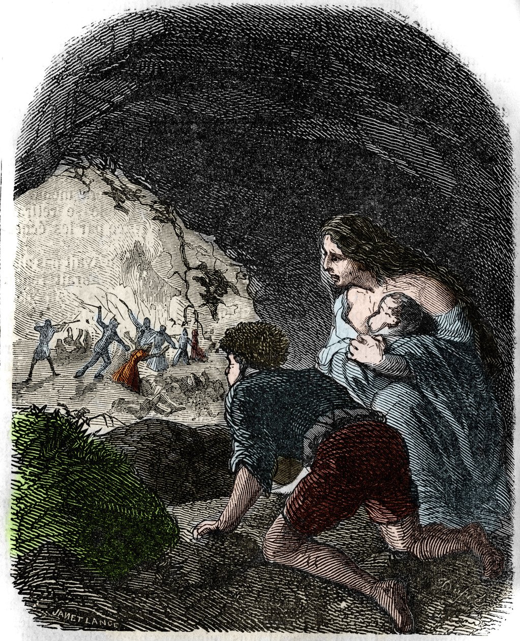 Massakrer af Vaudois i det 16. århundrede. af Unknown artist