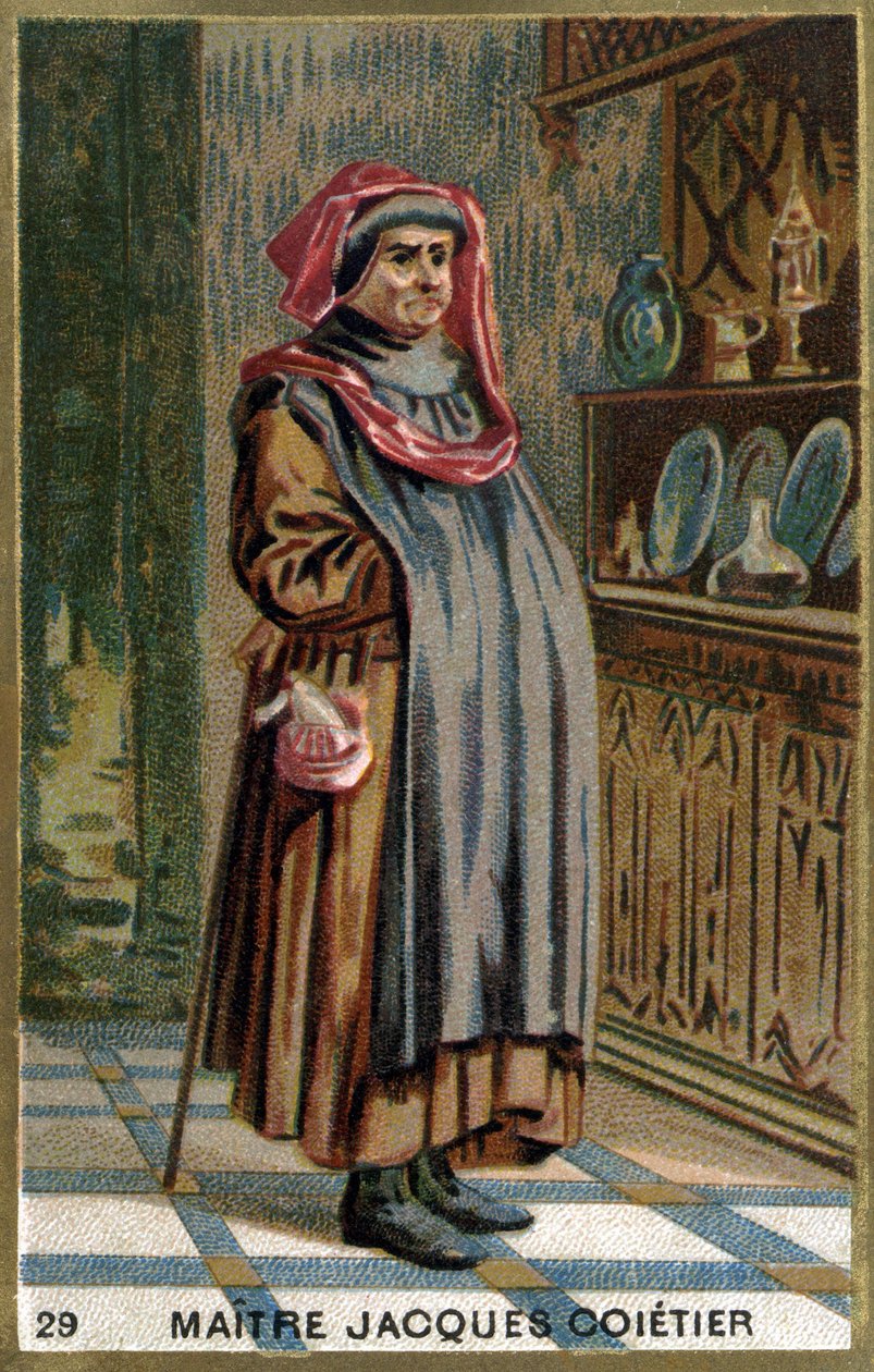 Mester Jacques Coitier, første læge, læge hos Louis XI. Kromolitografi af det 19. århundrede. af Unknown artist