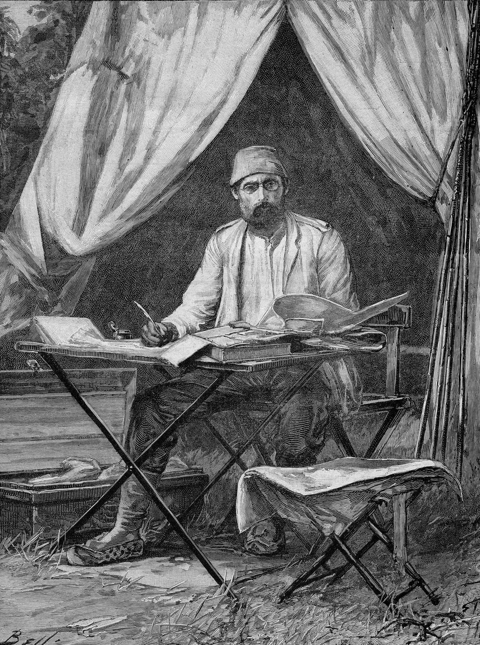 Mehmet Emin pasha. (Eduard Schnitzer) tysk opdagelsesrejsende (1840 til 1892). stik fra 1893. af Unknown artist