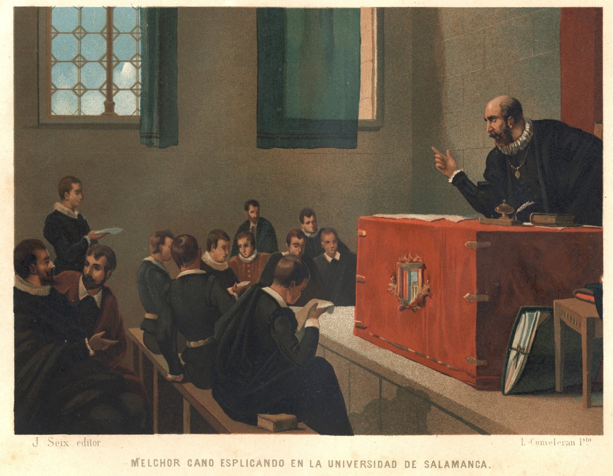 Melchior Cano eller Canus, stor dominikansk teolog, der underviste i filosofi og teologi ved universitetet i Salamanca i 1546. efter "Science and its Men" af Louis Figuier. Barcelona 1881 af Unknown artist