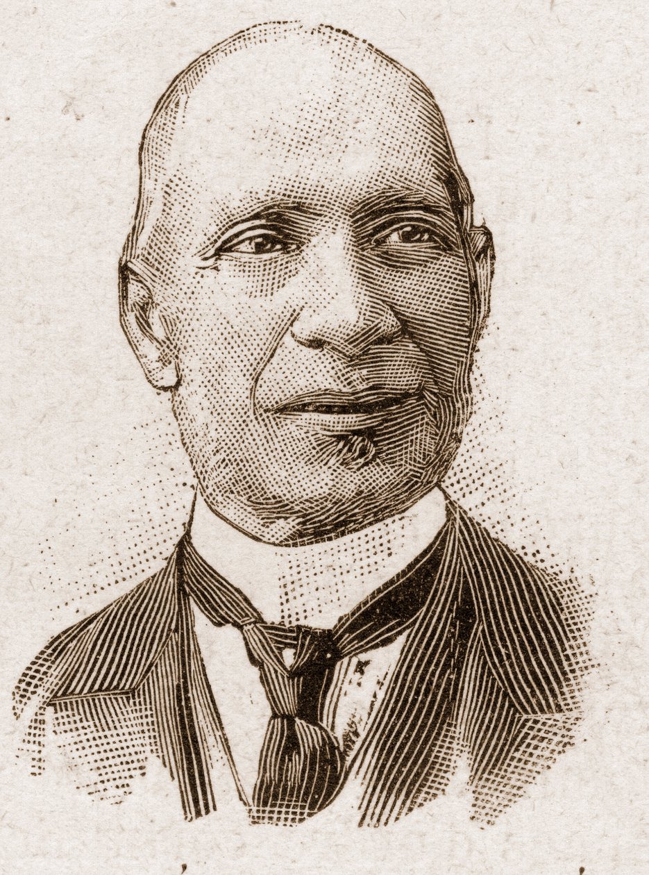 Medlemmer af Academy Francaise i 1895: portræt af Edouard Herve (1835-1899), fransk journalist og politiker. af Unknown artist