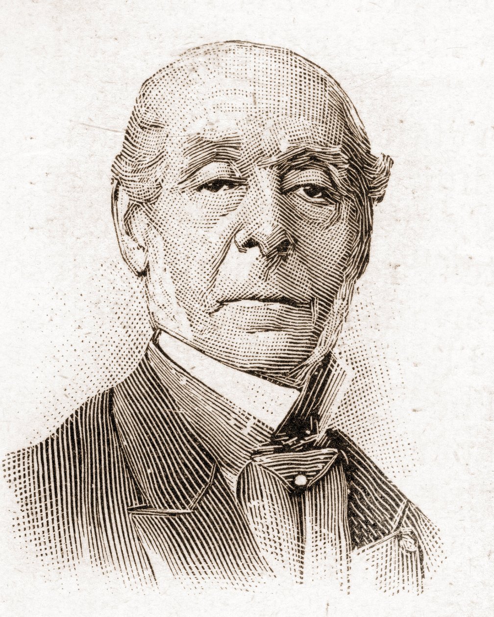 Medlemmer af Academy Francaise i 1895: portræt af Ernest Legouve (1807-1903), fransk romanforfatter, digter, dramatiker og essayist. af Unknown artist