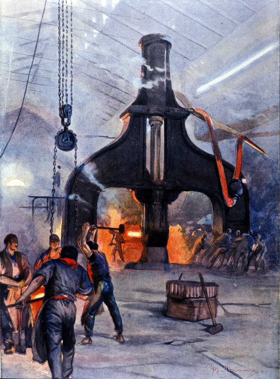 Metalværker Ansaldo i 1890. af Unknown artist