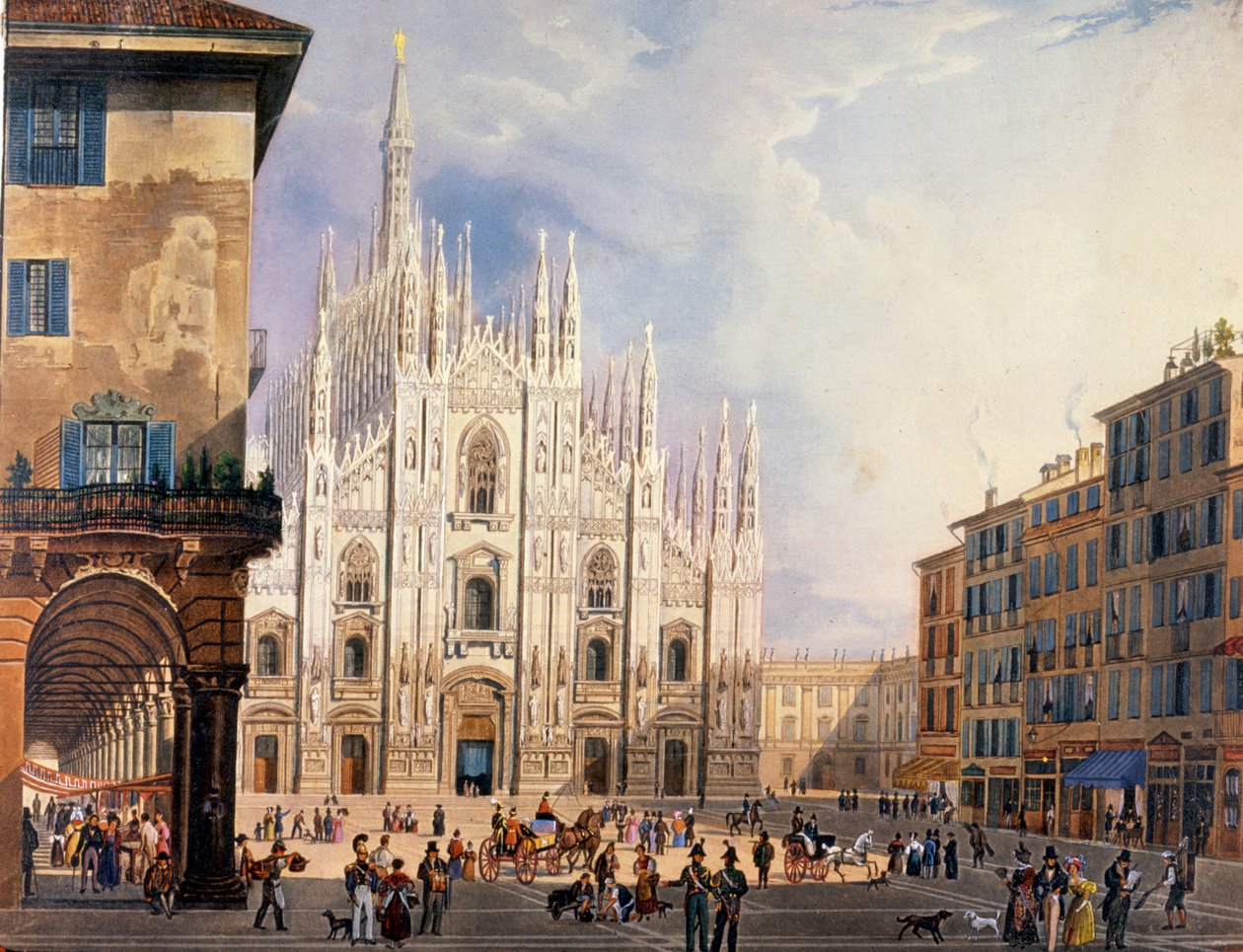 Milano, Duomo-pladsen omkring 1825. af Unknown artist