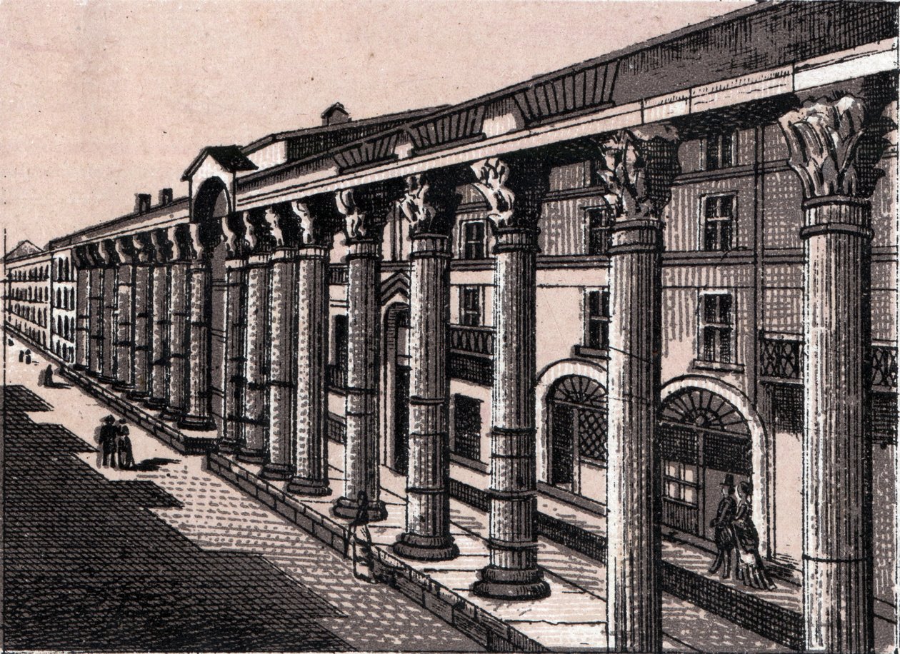 Milano, Italien: Udsigt over Colonnade (Søjle di San Lorenzo Milano) af Saint Lorenzo (Søjle af Saint Lorenzo). i "" Verden illustrerer 168 visninger"" Udateret (slutningen af 1800-tallet) af Unknown artist