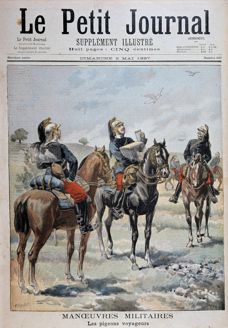 Militære manøvrer: passagerduerne - i "" Le Petity Journal"" af 02/05/1897 af Unknown artist