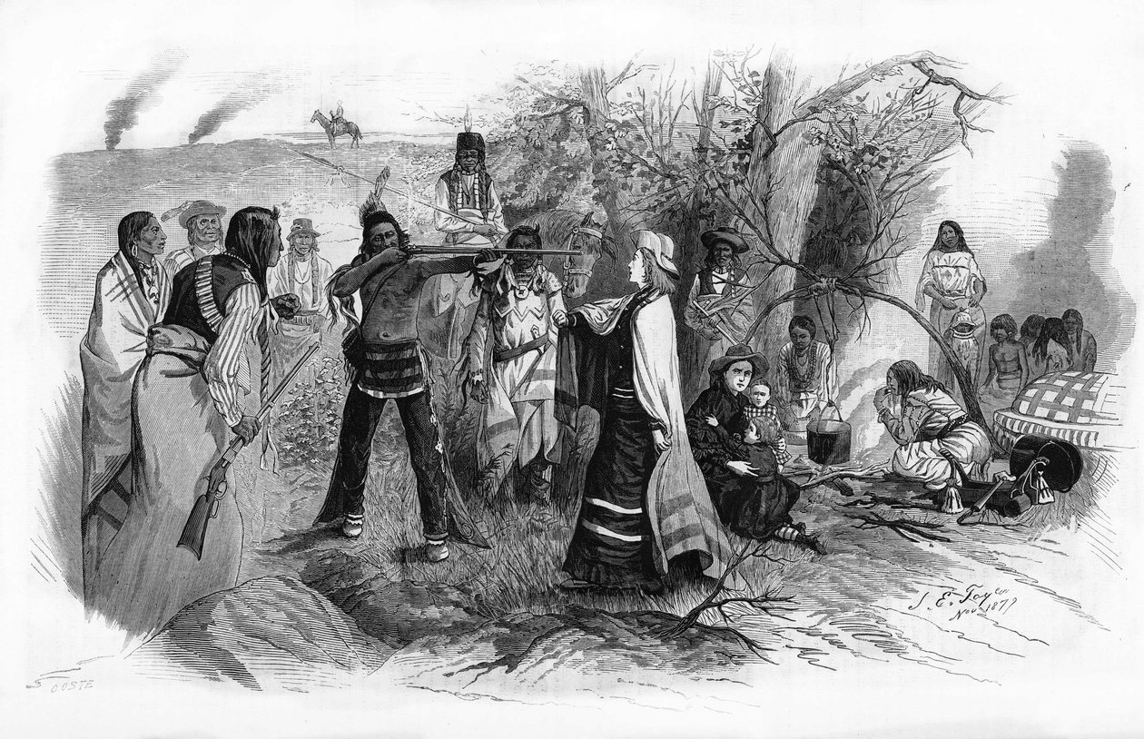 Miss Josephine Meeker, taget til fange sammen med sin mor af de amerikanske indianeroprør i 1880. af Unknown artist