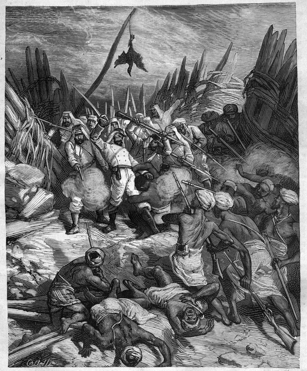 Mission til Senegal af Gustave Borgnis Desbordes (General Borgnis-Desbordes) (1839-1900), fransk militær. Indgravering af Castelli i "" journal des voyages"" 1881 af Unknown artist
