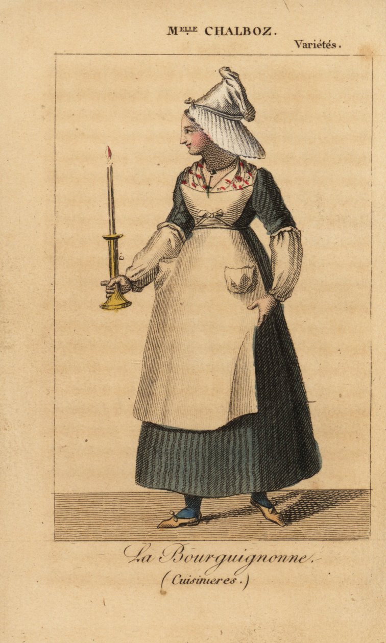 Miss Fanny Chalboz som La Bourguignonne i stykket Cuisinieres af Nicholas Brazier på Theatre des Varietes af Unknown artist