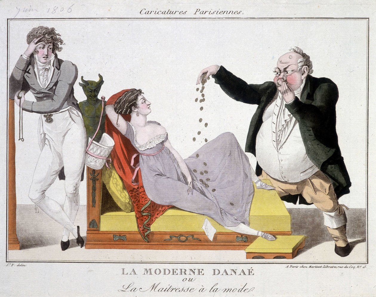 Moderne Danaé eller den fashionable maires (prostitution) - karikatur af Unknown artist