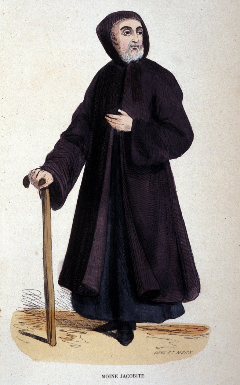Moine Jacobite. Gravering fra et album om religiøse ordrer, Paris af Unknown artist