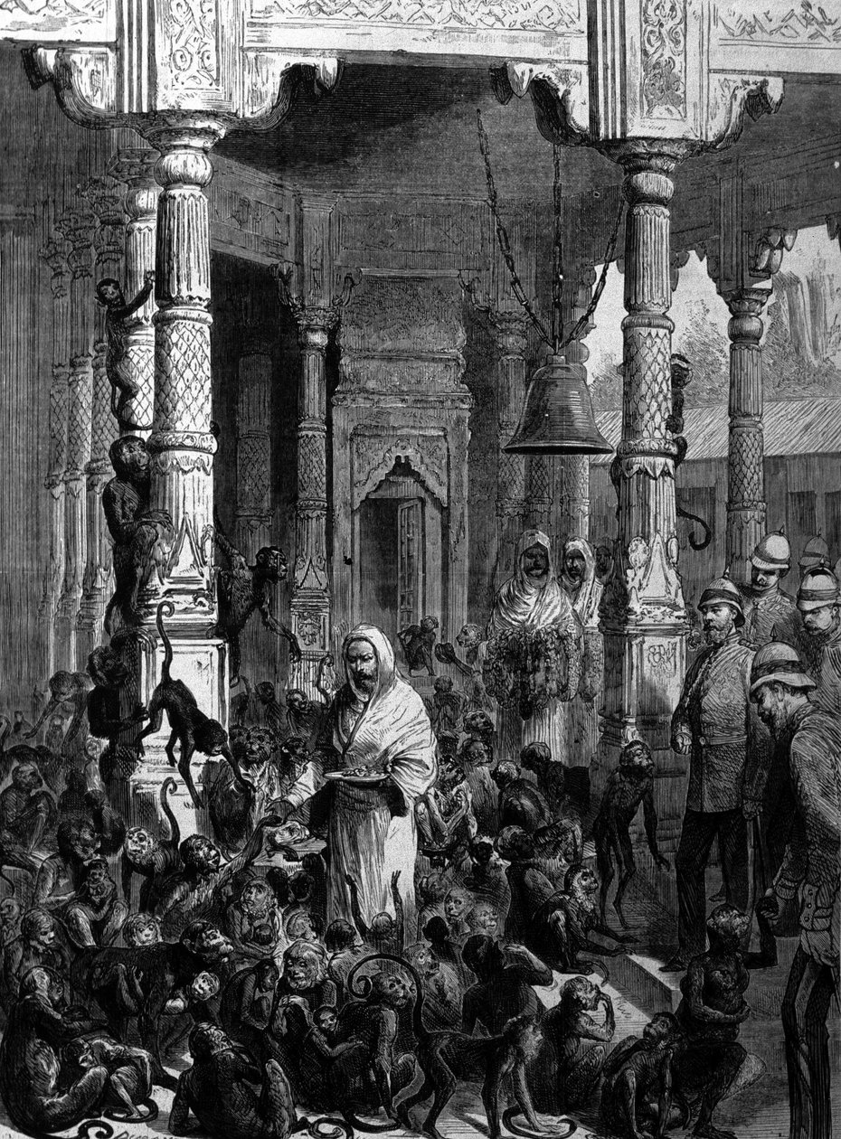 Abetempel Abetempelet i Varanasi (tidligere Benares) i 1877. af Unknown artist