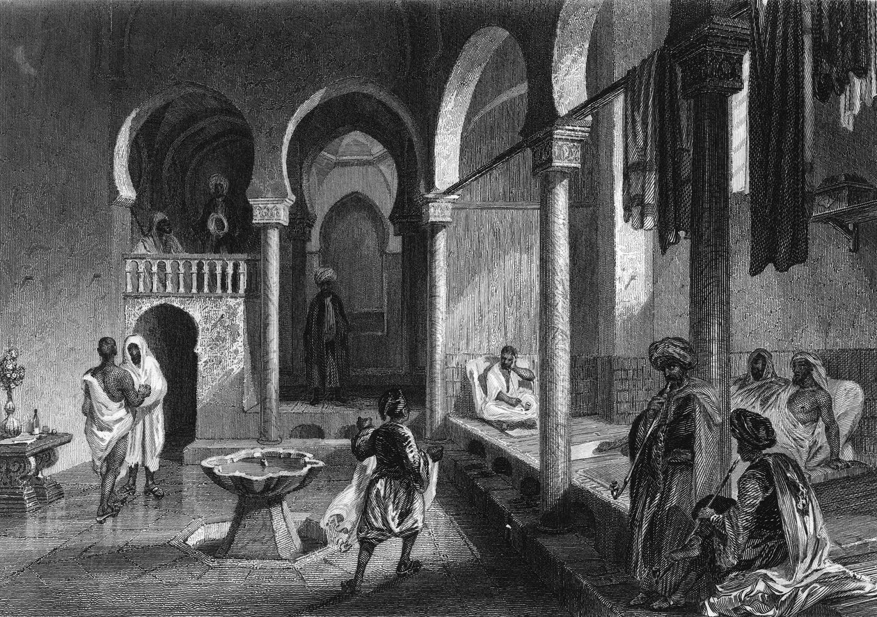 maurisk bad i Algier af Unknown artist
