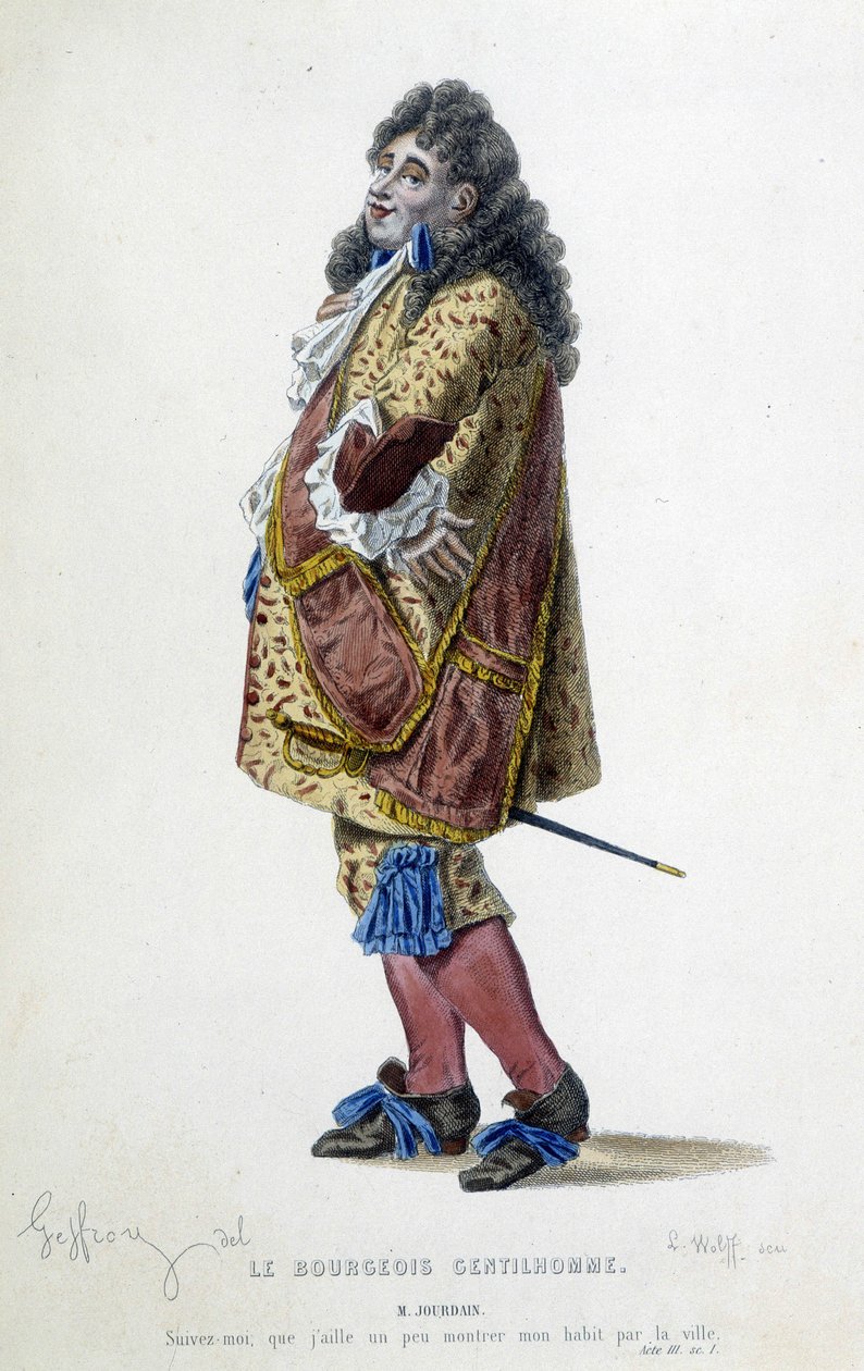 Hr. Jourdain i Molières "Den borgerlige gentleman" af Unknown artist