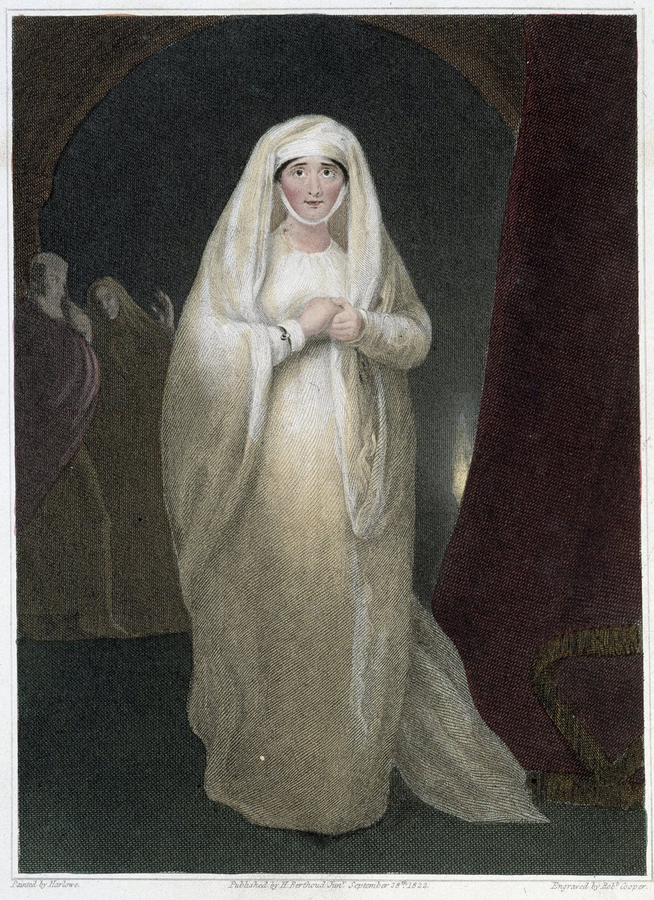 Mrs. Siddons, i rollen som Lady Macbeth i Shakespeares skuespil "Macbeth", deb. 19. århundrede af Unknown artist