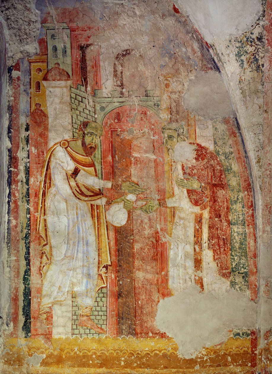 Vægmalerier i kirken i benediktinerklosteret i Lambach, Oberösterreich (fresko) af Unknown artist