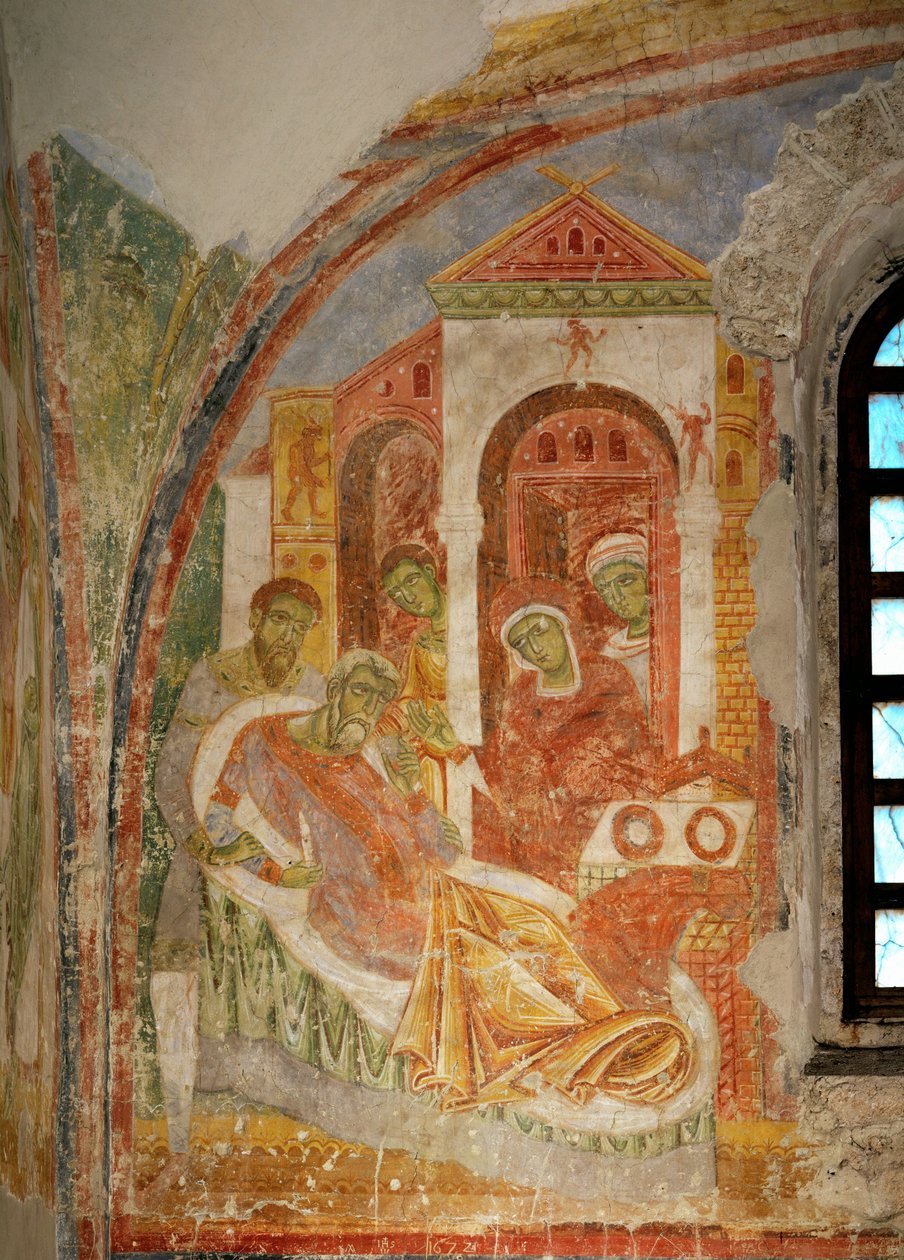 Vægmalerier i kirken i benediktinerklosteret i Lambach, Oberösterreich (fresko) af Unknown artist