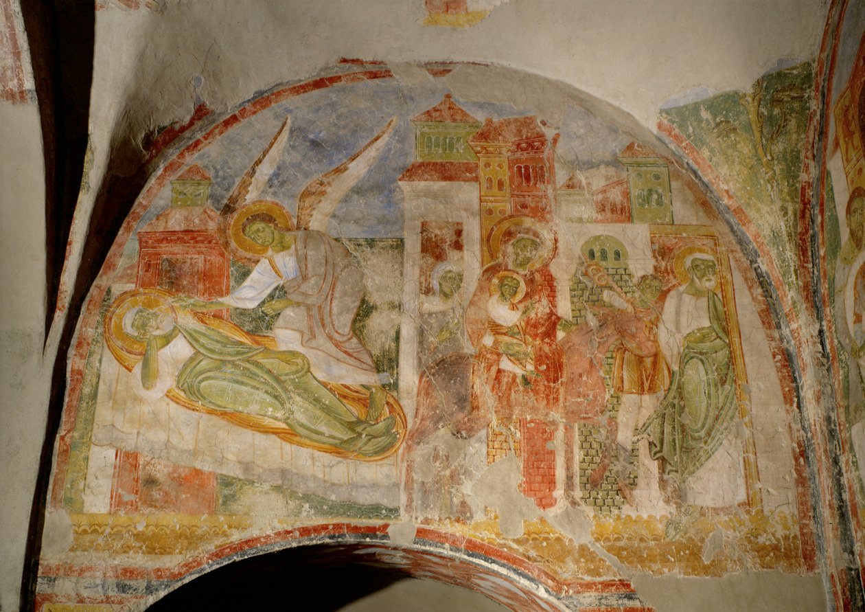 Vægmalerier i kirken i benediktinerklosteret i Lambach, Oberösterreich (fresko) af Unknown artist