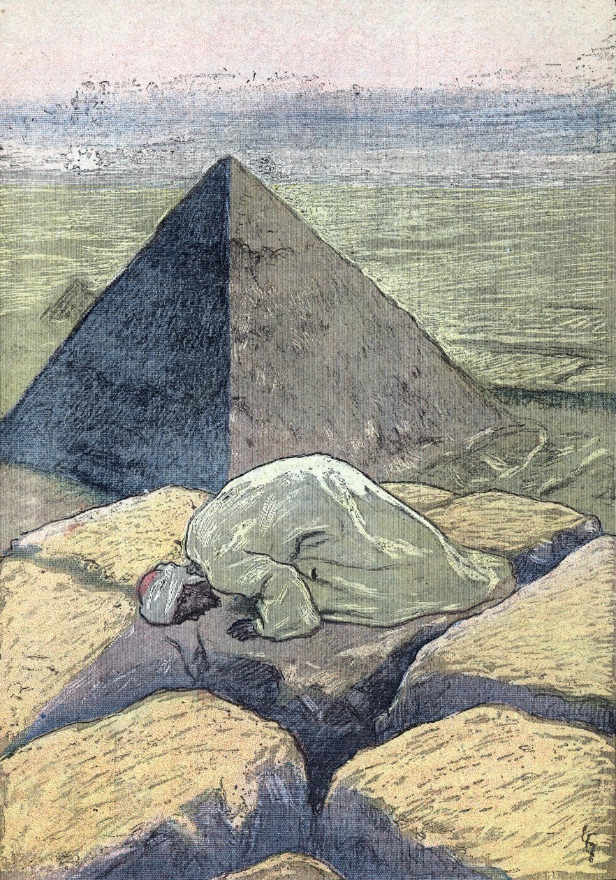 Muslimsk bøn i Egypten Illustration fra "The Pelerin" 6/05/1934 Privat samling af Unknown Artist