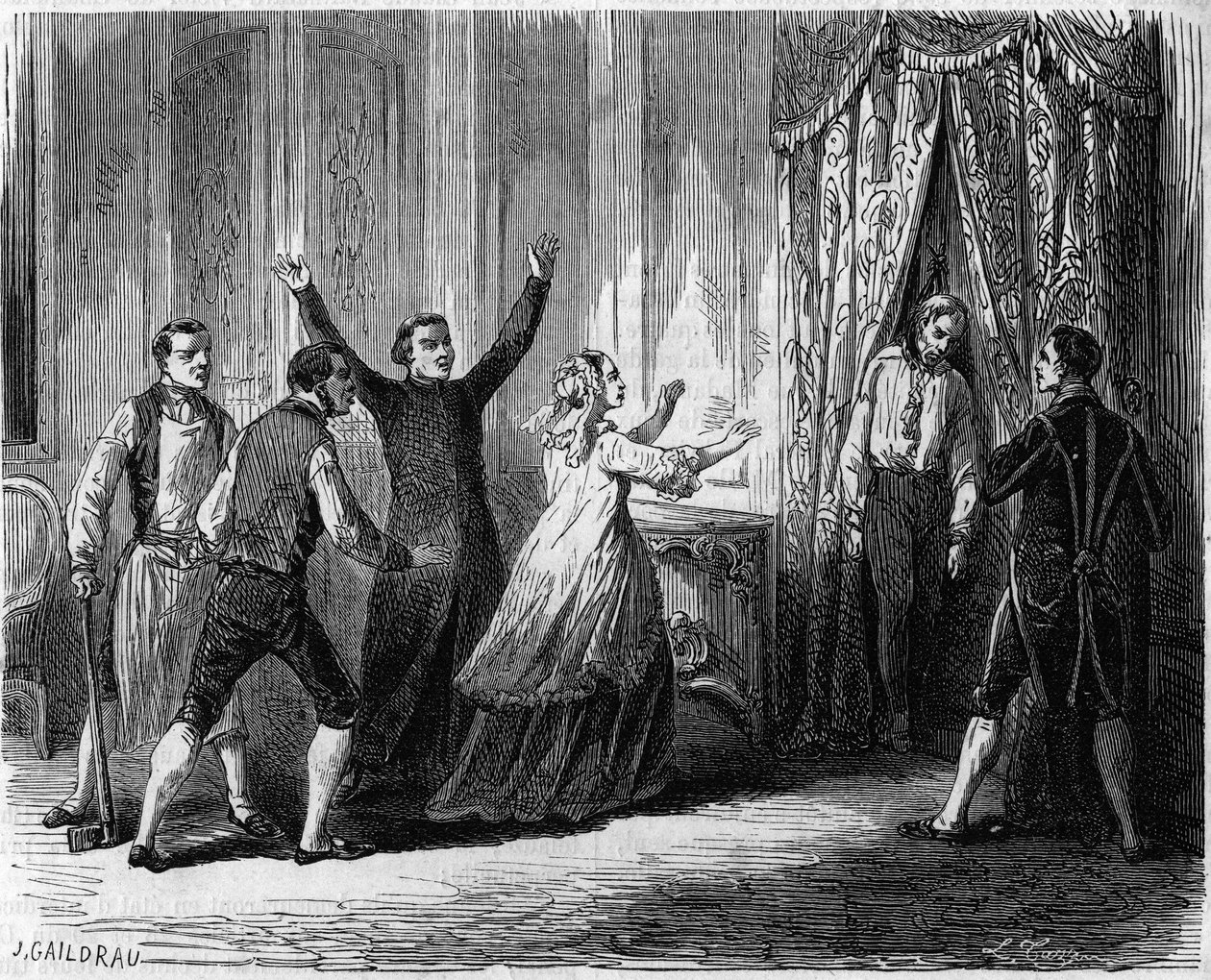 Mystisk hængning af den sidste prins af Conde (Louis Henri Joseph de Bourbon af Unknown artist