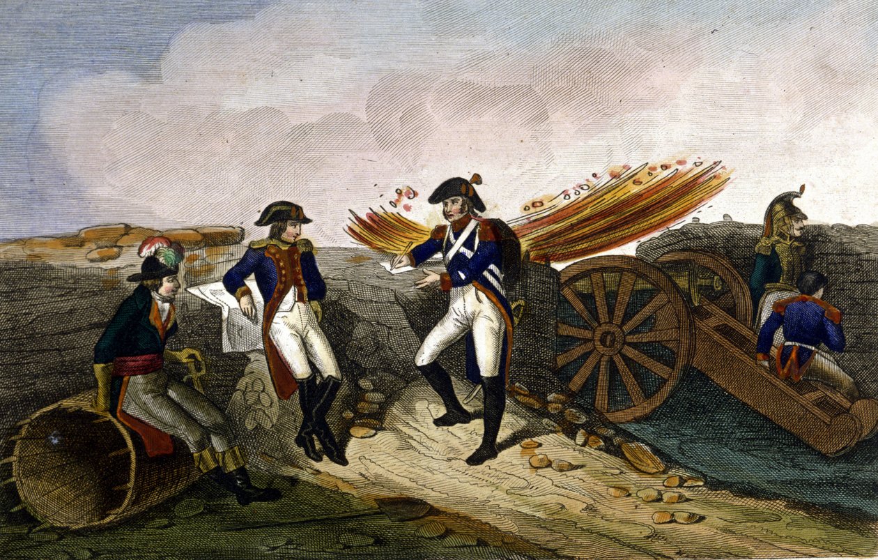 Napoleon I ved belejringen af Toulon (august-december 1793) Indgravering af det 19. århundrede af Unknown artist