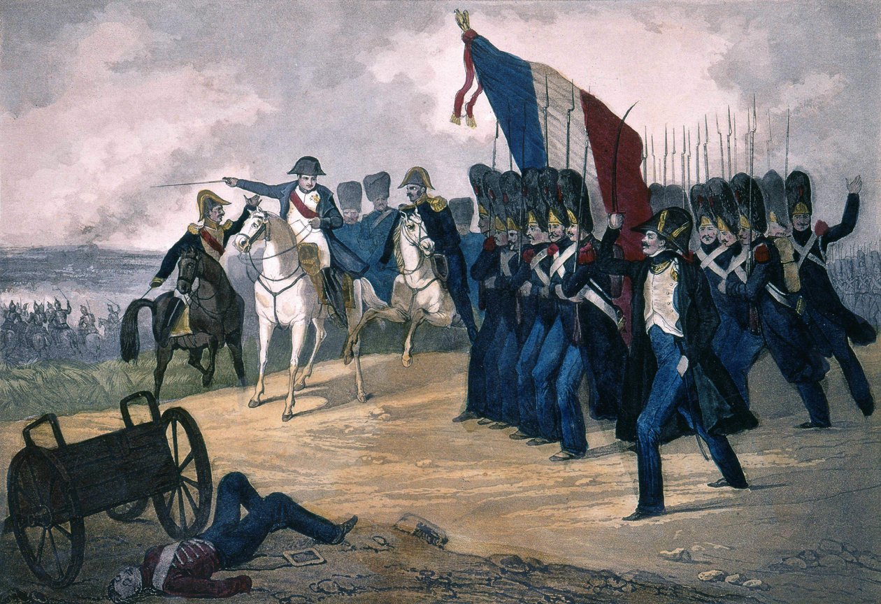 Napoleon I i Waterloo den 18/06/1815 - Gravering 1800-tallet af Unknown artist