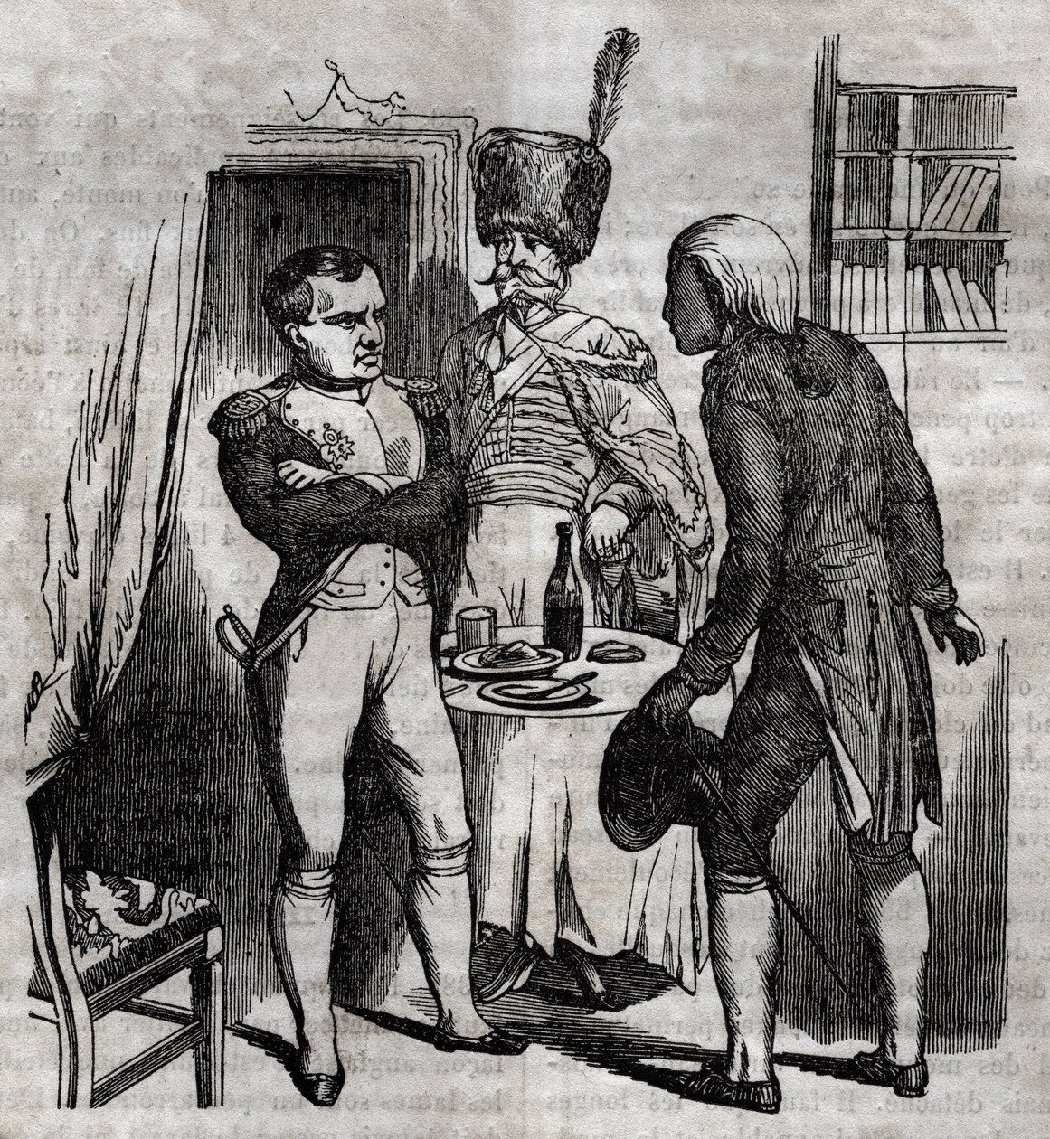 Napoleon I i nærværelse af Jean Nicolas Corvisart (1755-1821) læge engelsk gravering i "La Sante Universelle - Guide Medical des Families"" 1852 af Unknown artist