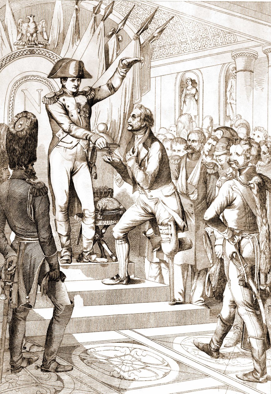 Napoleon distribuerede æreslegionens ordrer i 1804. af Unknown artist