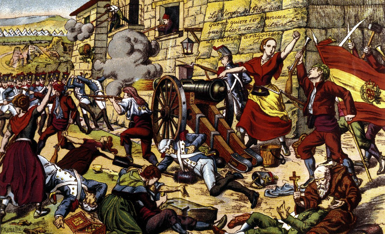 Napoleonskrigene: Belejringen af Zaragoza (15. juni - 14. august af Unknown artist