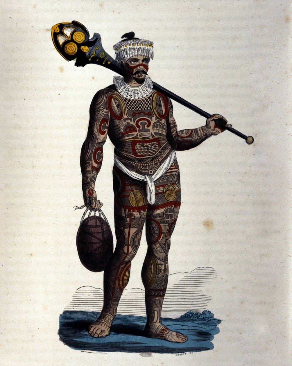 Indfødt af Nuku-Hiva (Marquises Island). af Unknown artist