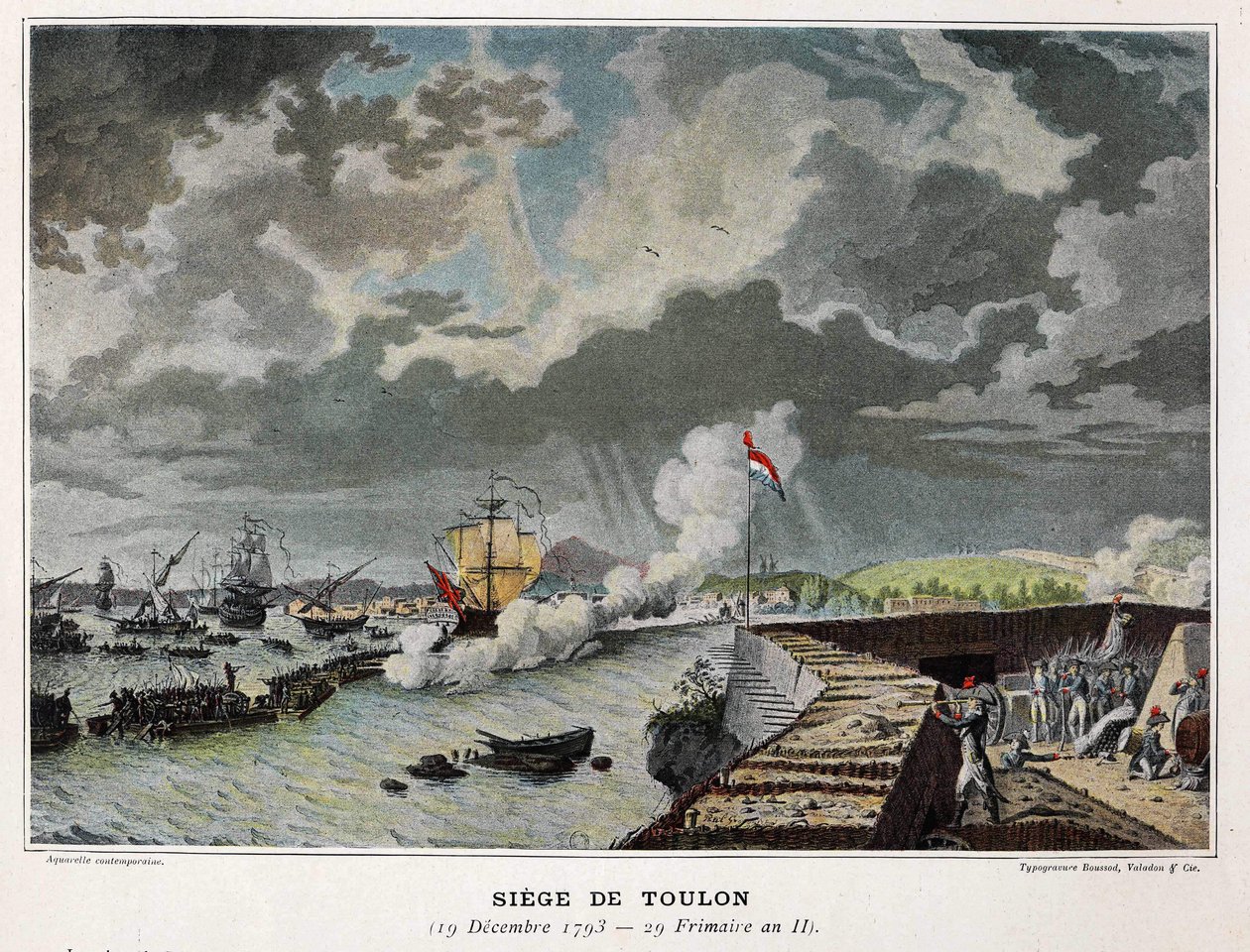 Naval Battle: Siege of Toulon 19/12/1793 - i "" Napoleons søslag"" af Unknown artist