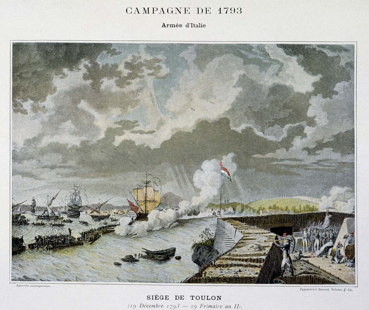Søslag: Belejring af Toulon i 1793 - i "" Napoleons søslag"" af Unknown artist