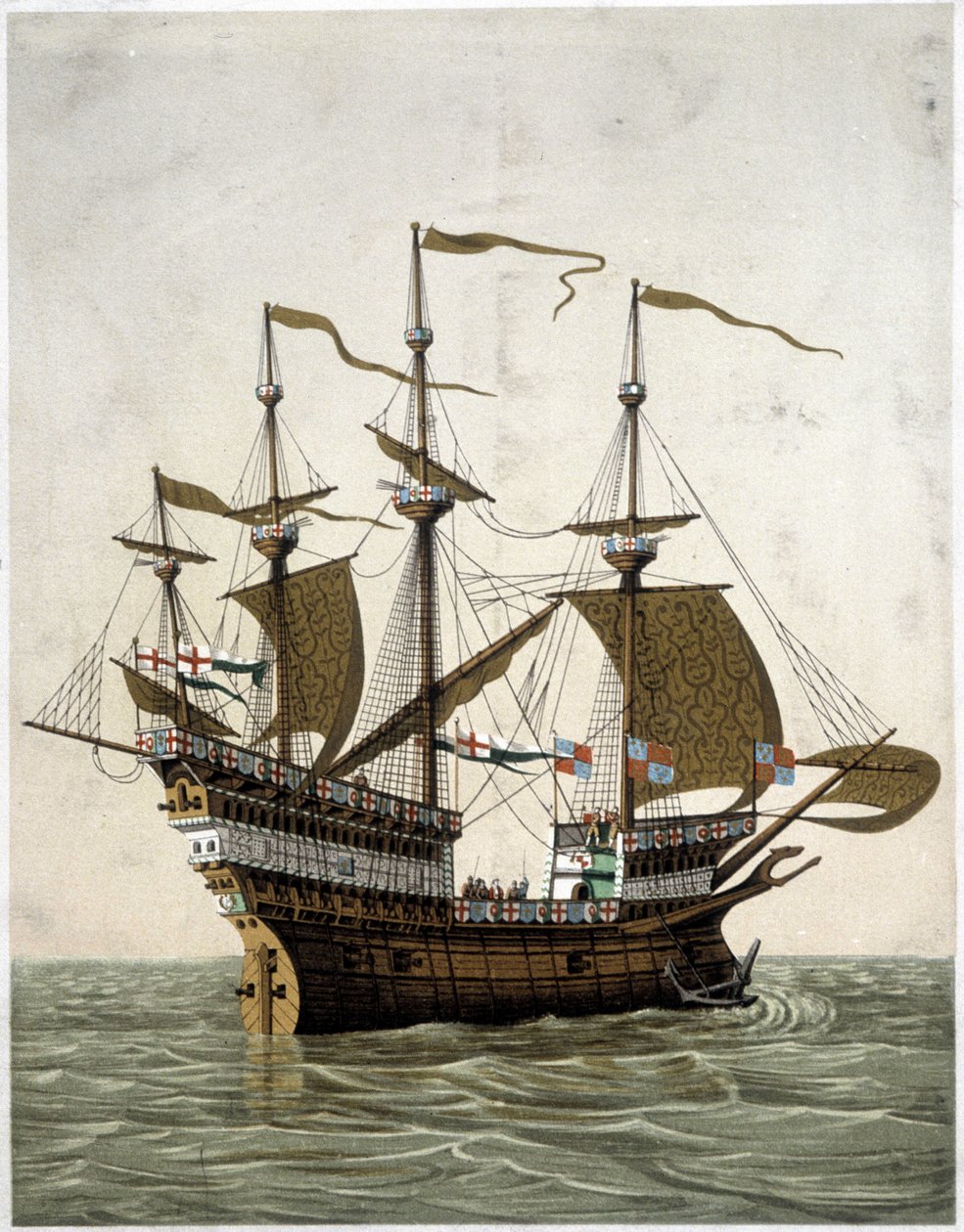 Skib af Henrik VIII (1520) af England - ifølge J. Holbein af Unknown artist