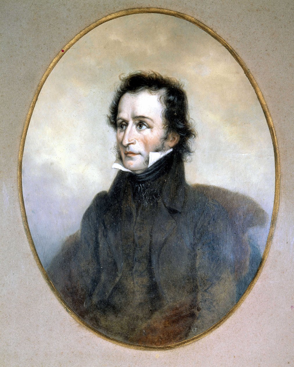 Niccolo Paganini (1782 - 1840). Akvarel. Scala Museum, Milano. af Unknown artist