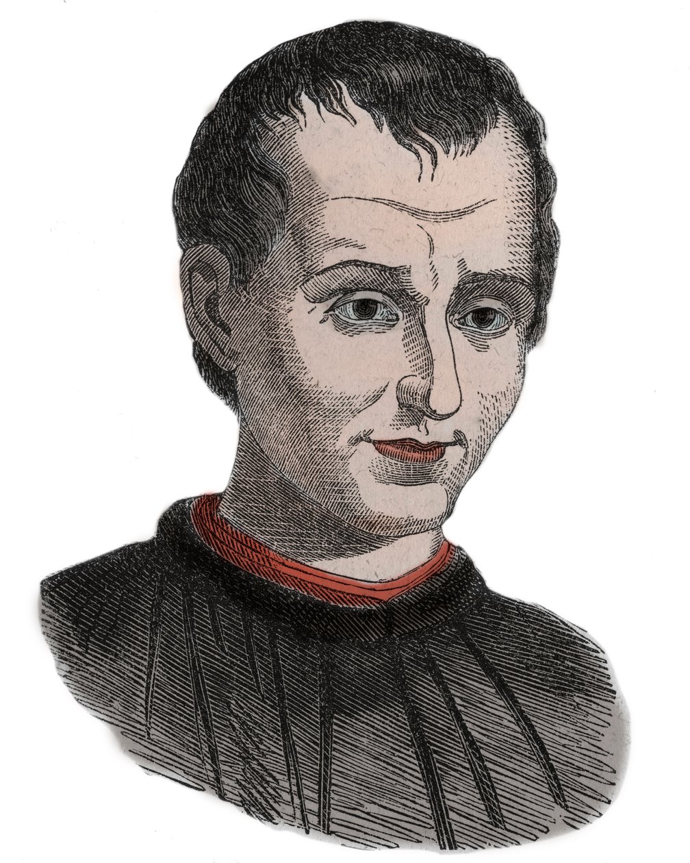 Niccolo di Bernardo dei Machiavelli (1469-1527) italiensk historiker, politiker, diplomat, filosof, humanist og forfatter under renæssancen - Portræt af Niccolo di Bernardo dei Machiavelli (Nicolas Machiavel af Unknown artist