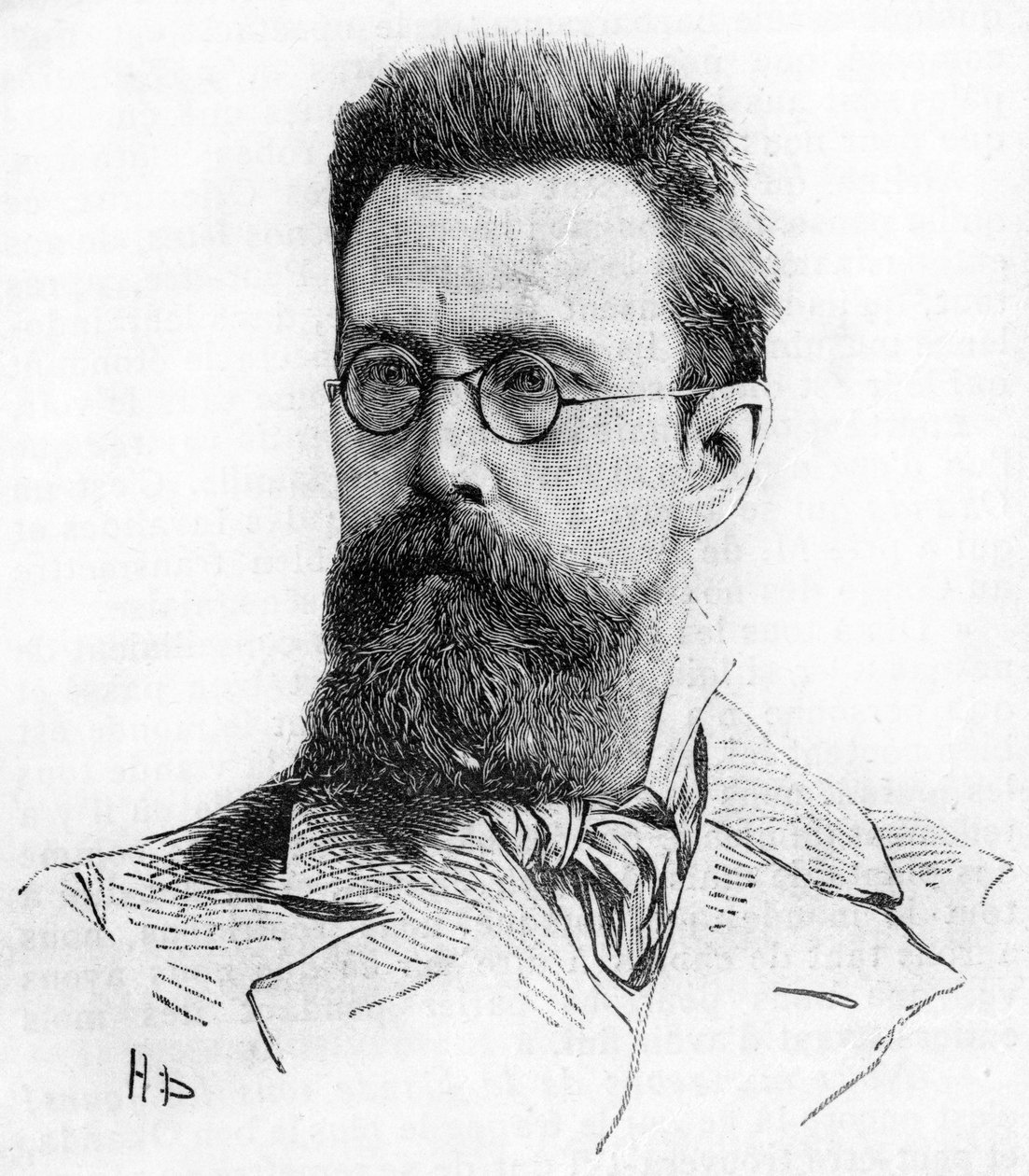 Nicholas (Nikolai) Rimski Korsakov (Rimsky-Korsakov) (1844-1908), russisk komponist. Stik fra 1889. af Unknown artist