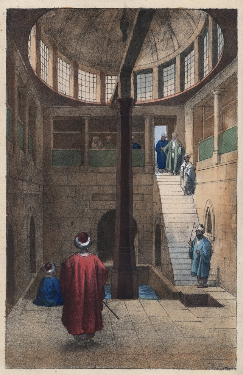 Nilometer (Nilometeret - mål for niveauet af Nilen i Egypten) indgravering fra "" Skikke og traditioner for alle folk i universet. Det er historien om regeringen, lovene, militsen, om alle nationers religion fra de fjerneste tider op til g. af Unknown artist