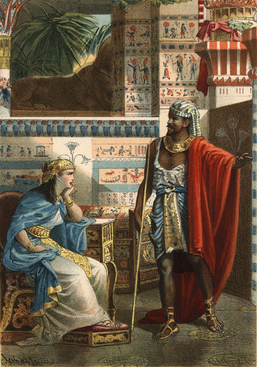 Nitocris, ifølge Manethon, den sidste dronning af Egypten af ​​VI-dynastiet. Indgravering af 1881.i "" Skønhedskulturen"" af Juan Justo Huguet, Molinas Hermanos editores af Unknown artist