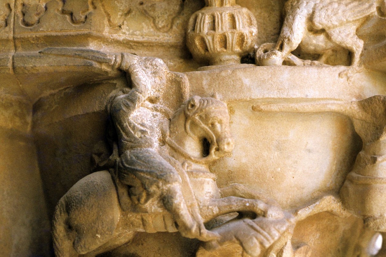 Norman Art i Monreale (Sicilien): hovedstæder i Cloitre des Benedictins. af Unknown artist