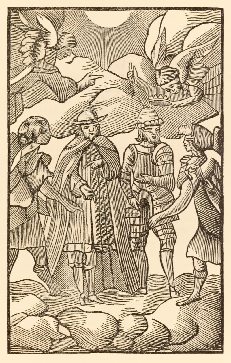 Se nu, hvordan de hellige pilgrimme rider, skyer er deres vogne, engle er deres guide fra pilgrimmenes fremgang fra denne verden, til det som skal komme af John Bunyan (1628-1688) Christian en af Unknown