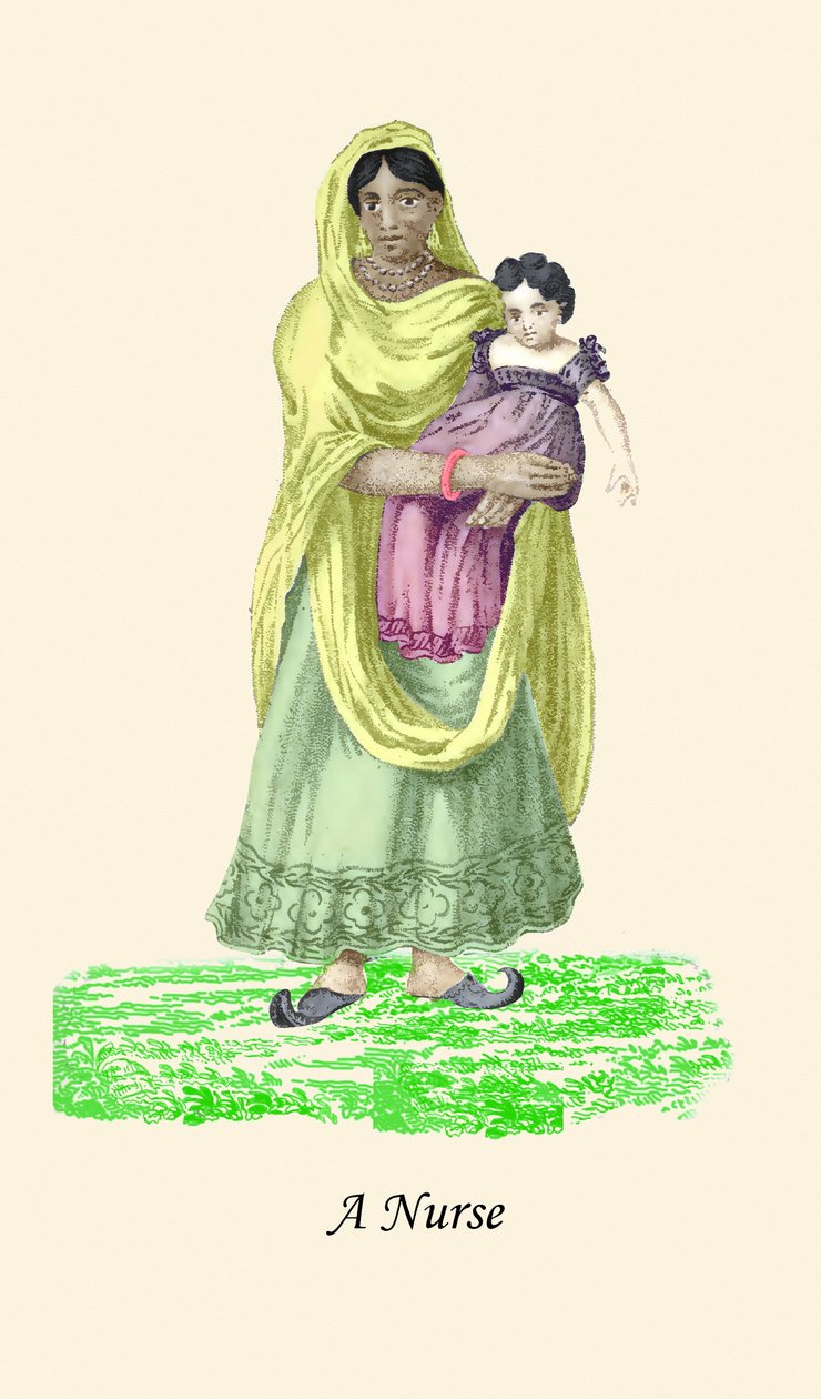 Sygeplejerske med baby af Unknown Artist