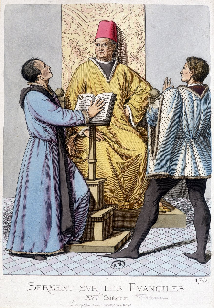 Ed på evangelierne, Frankrig 1400-tallet. af Unknown artist