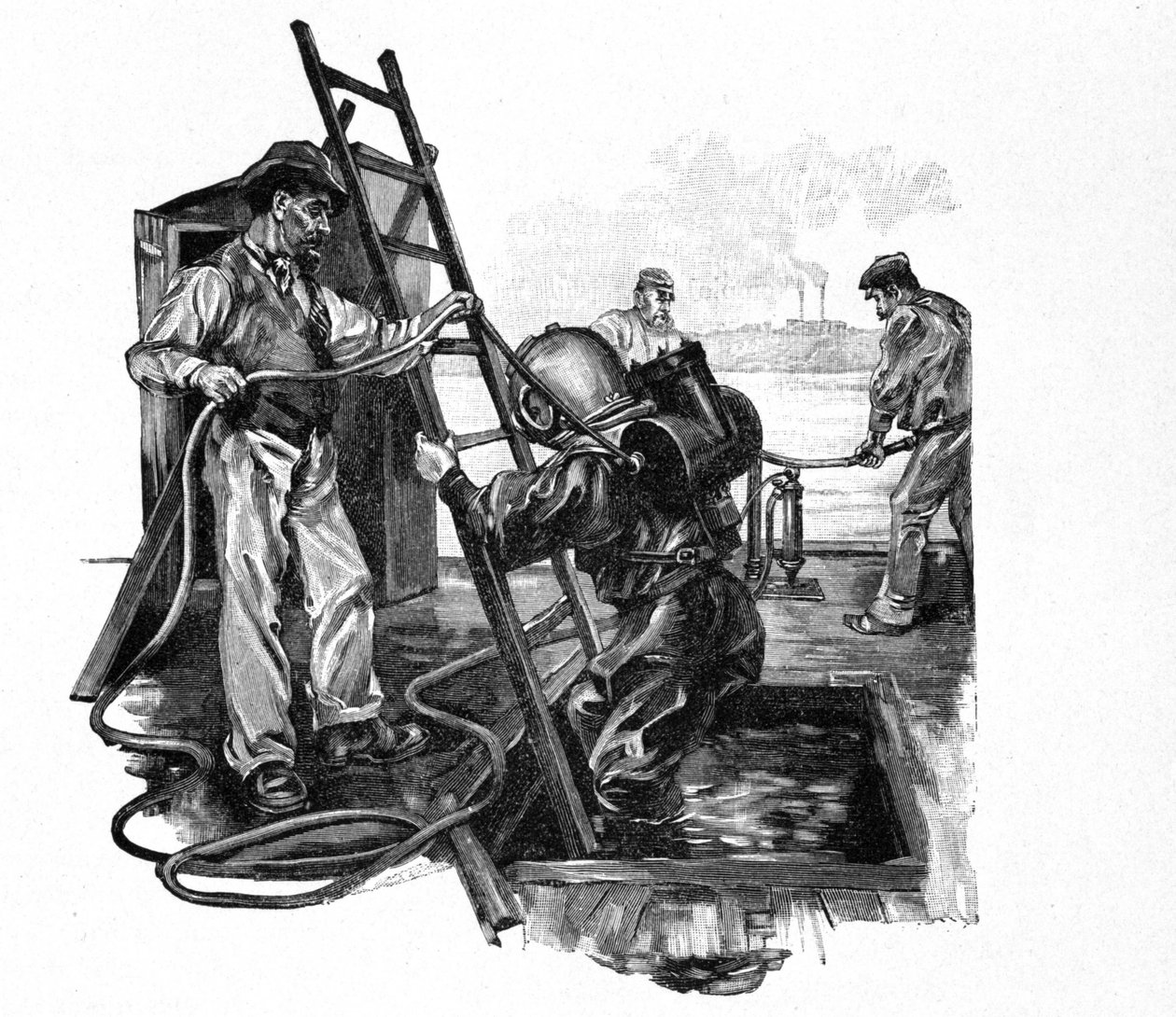 En af de nyeste versioner af Rouquayrol - Denayrouze-dragten. af Unknown artist