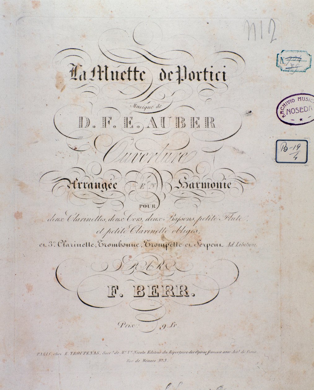 Åbning af operaen La muette de Portici af D. F. Auber af Unknown artist