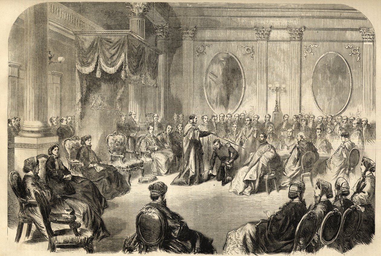 St. Patrick-ordenen - Den mest illustrerede Saint Patrick-orden - En ridder i orden af Saint Patrick i Dublin, Irland i den 19. - gravering 1866 af Unknown artist