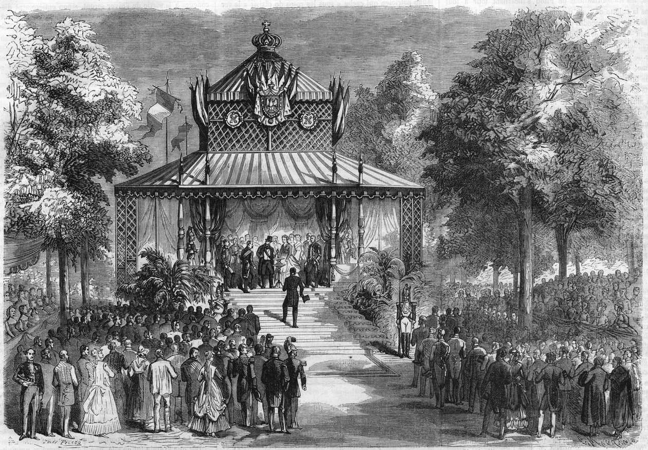 Orleans Festival: besøg af kejser Napoleon III (Charles Louis Napoleon Bonaparte, kendt som Louis Napoleon Bonaparte af Unknown artist