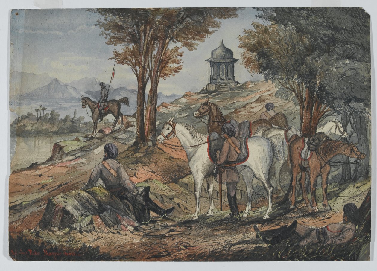 Outlying Picket, Maynes Horse, Central India Horse af Unknown artist