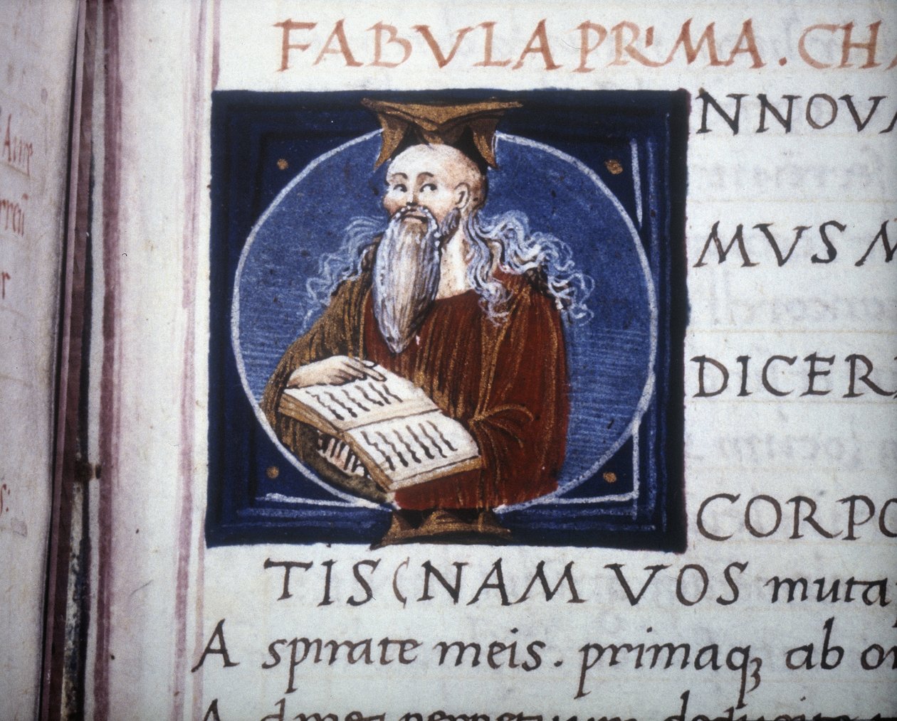 Ovid (Ovidio) (43 f.Kr.) J.C. - 17 eller 18 e.Kr. JC) repræsenteret i et manuskript fra det 15. århundrede. Kommunal Bibl. af Rimini. af Unknown artist