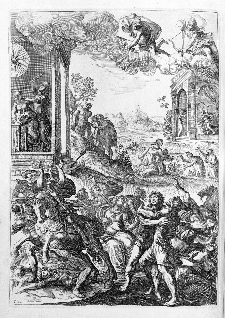 Ovid (Ovidius) - illustration til bog 15 - (P. Ovidius Nasonis Metamorphose libri XV um noctis THE. Farnaby.) note af Thomas Farnaby (Farnaby) (1575-1647) af Unknown artist