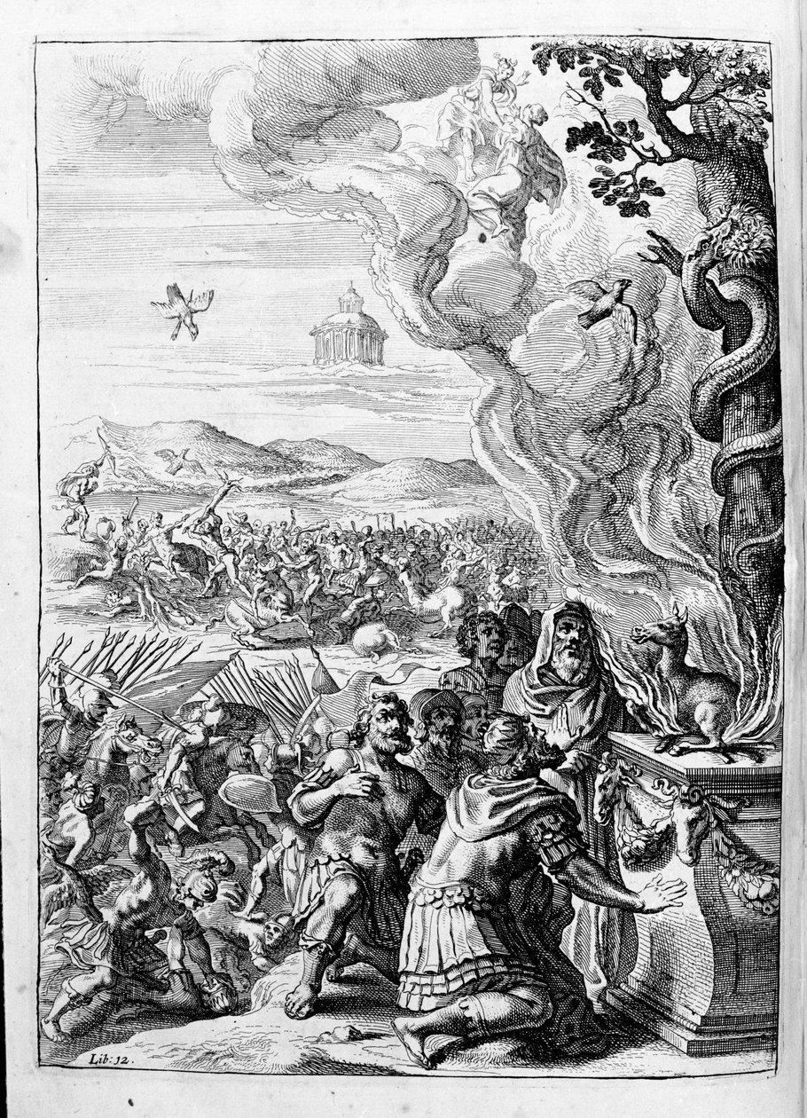 Ovid (Ovidius) - illustration til bog 15 - (P. Ovidius Nasonis Metamorphose libri XV um notis TH. Farnabii.) note af Thomas Farnaby (Farnabia) (1575-1647) af Unknown artist